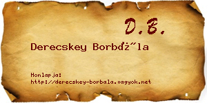 Derecskey Borbála névjegykártya