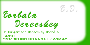 borbala derecskey business card